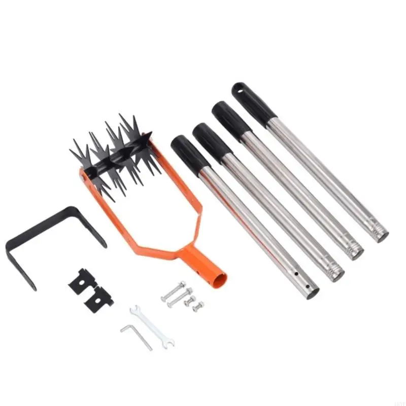  Standing Position Soil Cultivator Tool with Rotating Cutters and Adjustable Handle for Comfortable Gardening