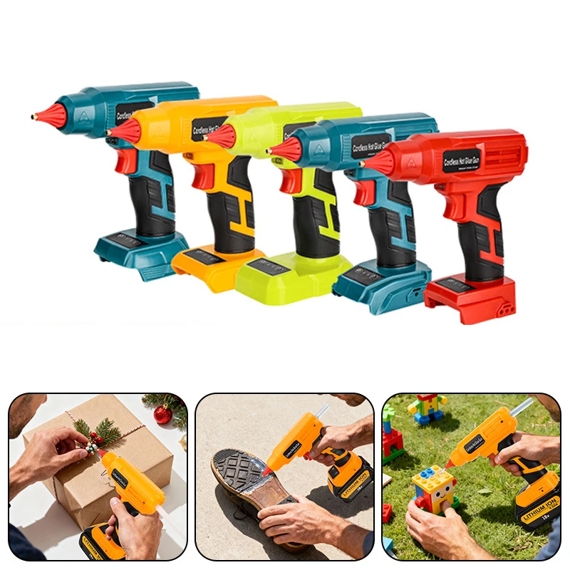 For Makita/Dewalt/Milwaukee/Bosch/Ryobi 18V Battery Cordless Glue Gun Temperature Adjustable Handheld Electric Hot Glue Gun
