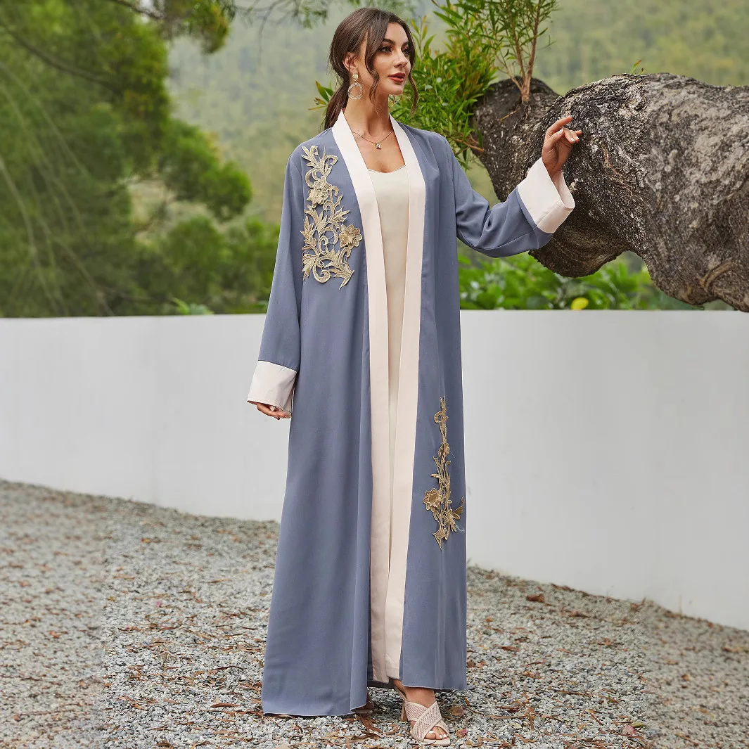 

Ty- 211222 Spring and Summer New Muslim 2025 Fashionable Elegant Cardigan Robe Robe Abaya Ramadan Dubai Luxury Islam Elegant