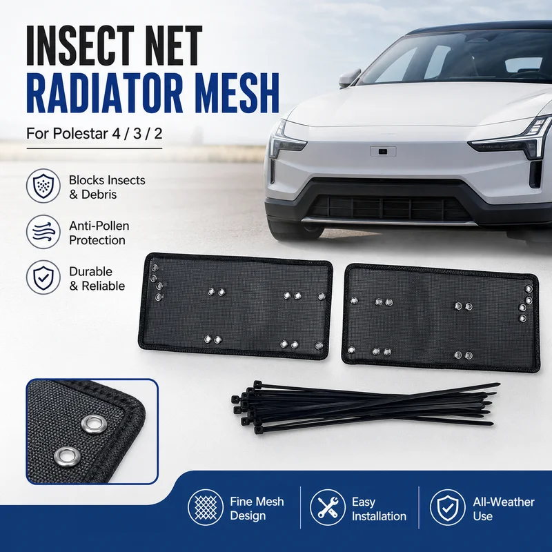 For Polestar 4/3/2 Car Insect Net Radiator Debris Filter Mesh Cotton Blocker Anti-Pollen Compatible Auto Parts