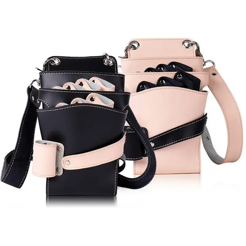 Cowskin Hair Scissors Bag Comb Case Waist Pack Messenger Bag Pouch Holder Barber Salon Hair Cutting Professional Scissor Cases