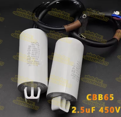 5prc Electric freezer compressor refrigerator start-up operation capacitor CBB65MKP2.5UF450V explosion-proof white universal