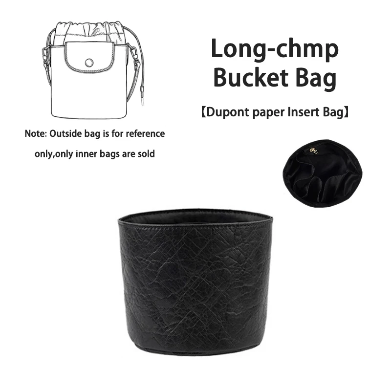 EverToner Insert Bag Organizer Dupont Paper Inner Purse For Long-chmp Bucket Bag Organizer Storage Bag Accessories