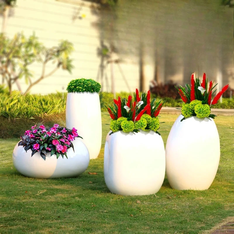 

Creative flower pot extra large modern simple fiberglass flower beautiful decoration