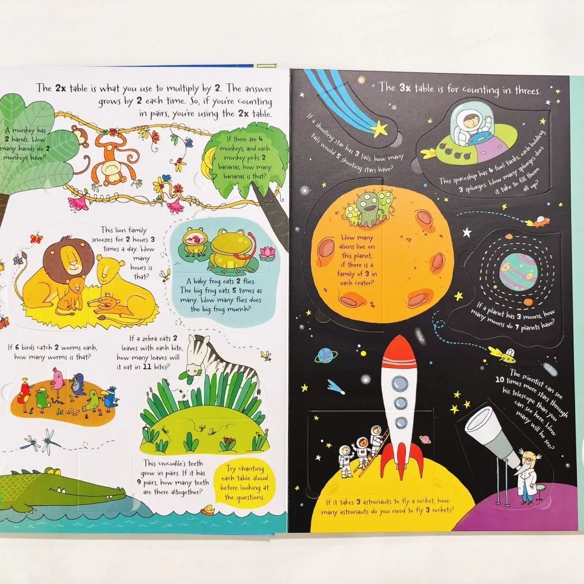 Lift the Flap Times Tables Book Usborne Children's early education science popularization board book flip book