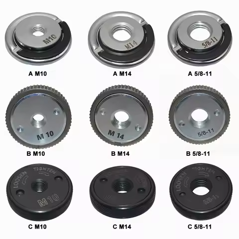 M10 M14 5/8inch -11 Thread Angle Grinder Pressure Plate Flange Nut Accessory Locking Nut Replace for Diamond Cutting Disk