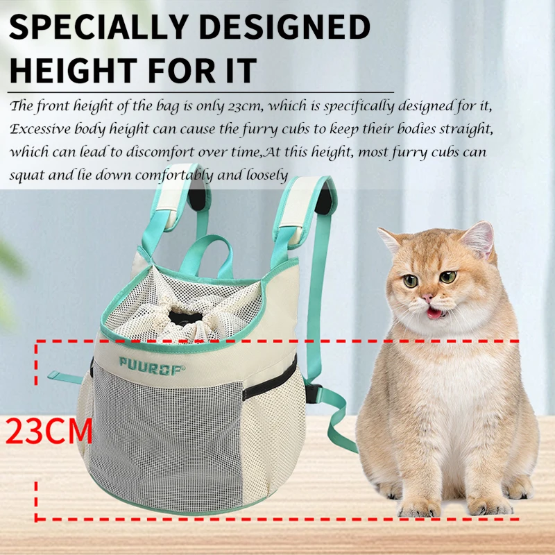 PUUROF Bag for cats chest dog backpack Small dog cat go out bag break free walk dog dirty pet backpack Car bag