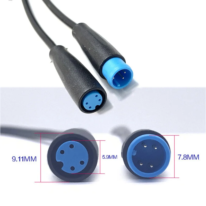 4 Pin Electric Bicycle Butt Joint Plug M8 waterproof Wiring Line Scooter Brake Wire Signal Connecting Sensor E-bike Cable