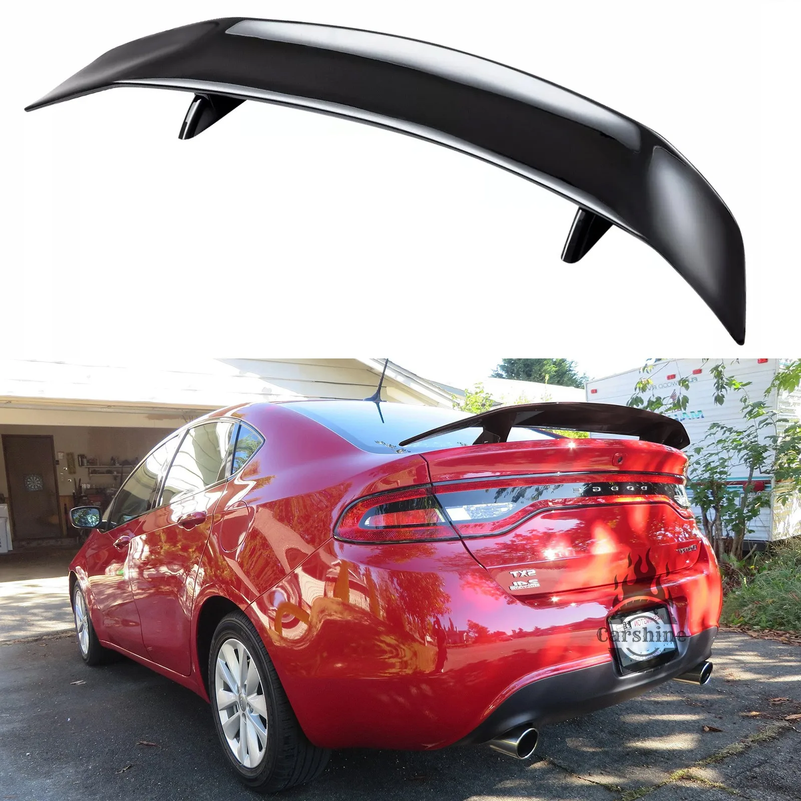 

46" Gloss Black GT Style Rear Trunk Spoiler Racing Wing For Dodge Dart 2013-2016