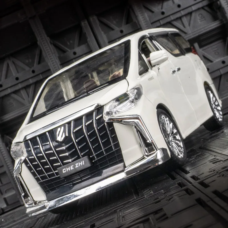 1:24 Toyota Alphard puertas de modelo de coche de aleación y capó de motor, el maletero se puede abrir como regalo de cumpleaños para amigos