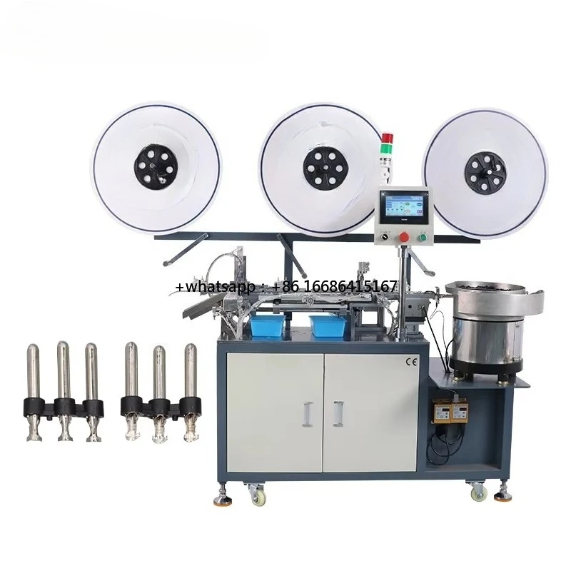 EW-701-3 Automatic Terminal Plug Assembling Machine Customized Power Cable Line Rubber Shell Terminal Assemble Machine