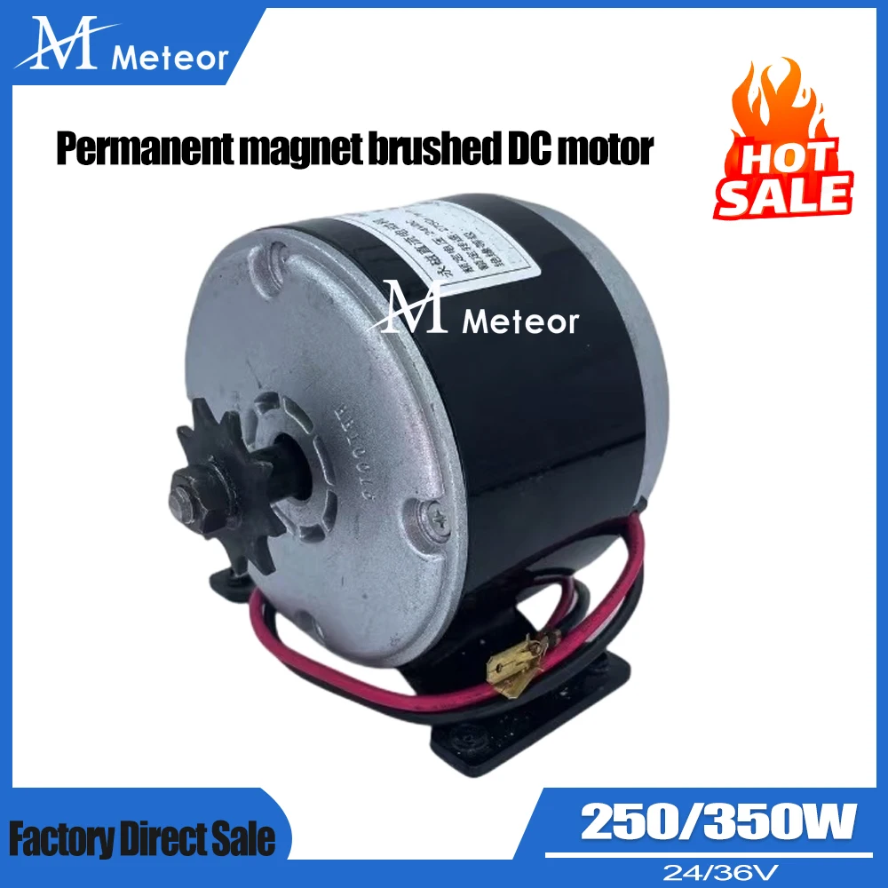 Meteor 250W 350W 24V/36V Electric Brushed Motor MY1025 Permanent Magnet Low Noise Motor Large Torque 11 Gears for DIY Generator