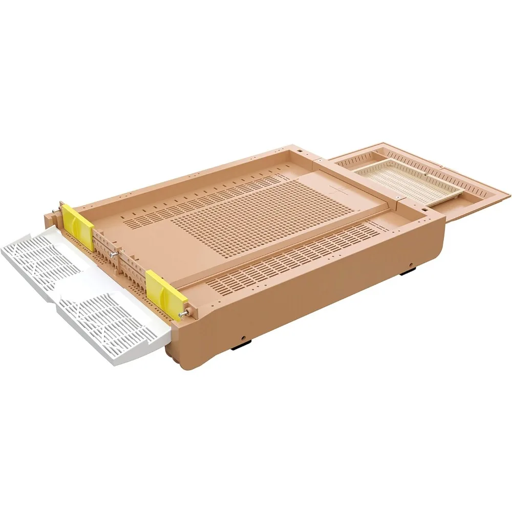 

Premium Screened Bottom Board 10 Frame Langstroth for Wood Hives with Built in Pollen Trap and Pollen Drawer, Entrance Reducers