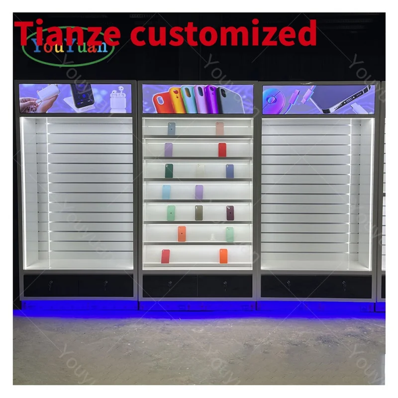 

(customized)Custom Glass Phone Repair Showcase Phone Display Counters With Professional Phone Store Design