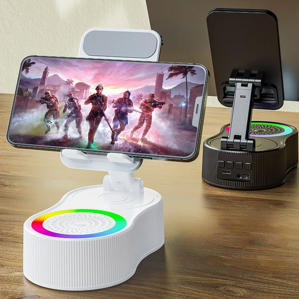 حامل الهاتف الخليوي مع مكبر صوت BT وبنك طاقة قابل للطي حامل جوّال بلاستيكي محمول حامل الهاتف المحمول هدايا عيد الميلاد للرجال والنساء