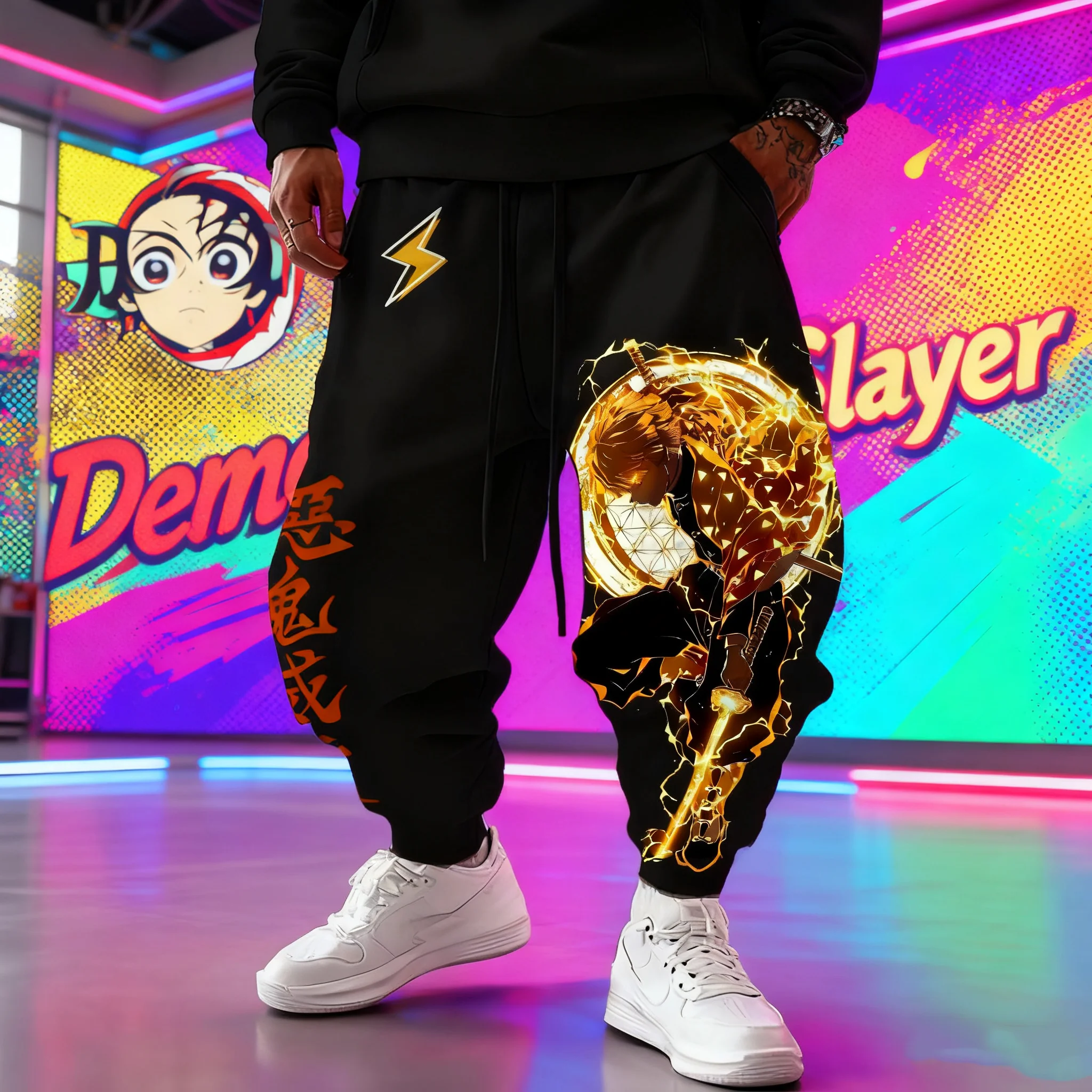 أنيمي شبح القاتل شخصية زوجتي شاني السراويل المطبوعة 2025 الخريف/الشتاء الرجال النساء الهيب هوب موضة القطن السراويل الرياضية