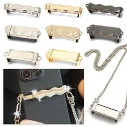 Universal Phone Lanyard Wavy Back Clip Adjustable Length Chain Bag Accessories Water Corrugated Metal Hanging Chain Collocation