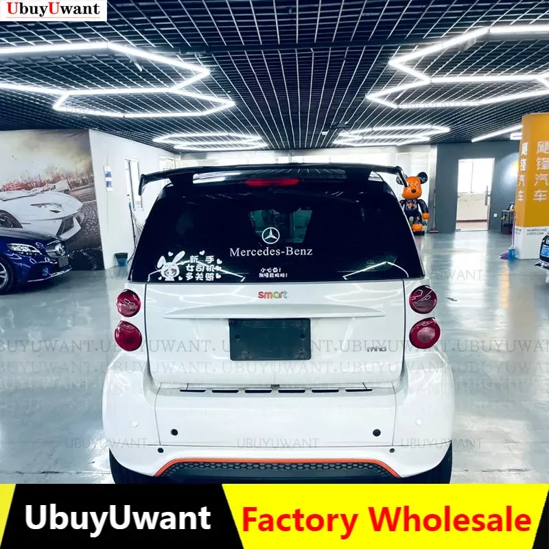 For Merced-Benz Smart Fortwo 451 Spoiler High Quality ABS Material Rear Roof Spoiler Wing Trunk Lip Boot Cover Car Styling