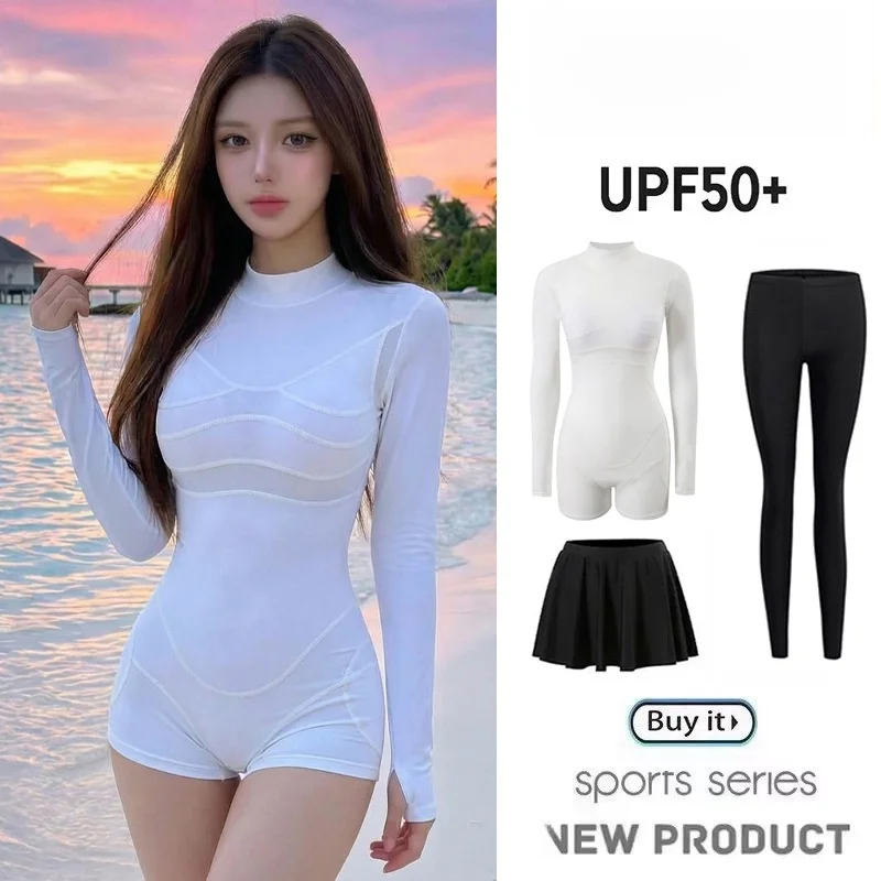 

Женский гидрокостюм с высоким воротником и длинными рукавами для серфинга, профессиональный, с защитой от солнца, быстросохнущий, от медуз, для дайвинга