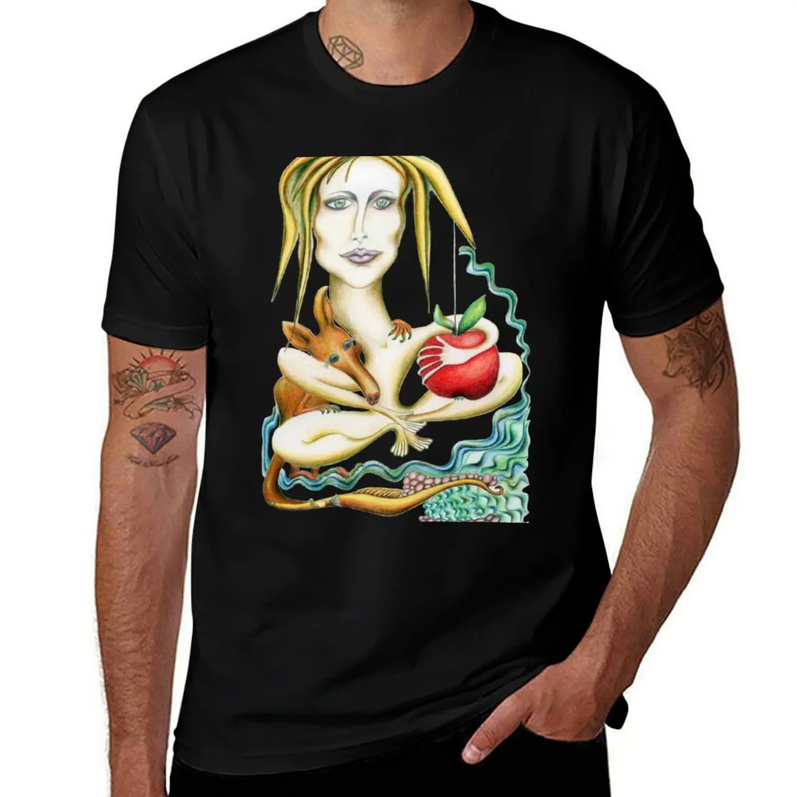 Eve and Pod with a Seahorse by the Sea T-Shirt man t shirt graphic T-Shirt