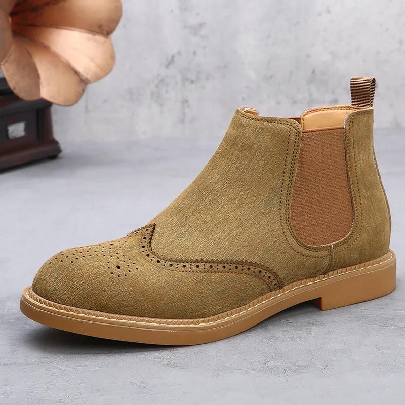 

Chelsea boots men's retro short boots autumn and winter men's boots British style carved boots men