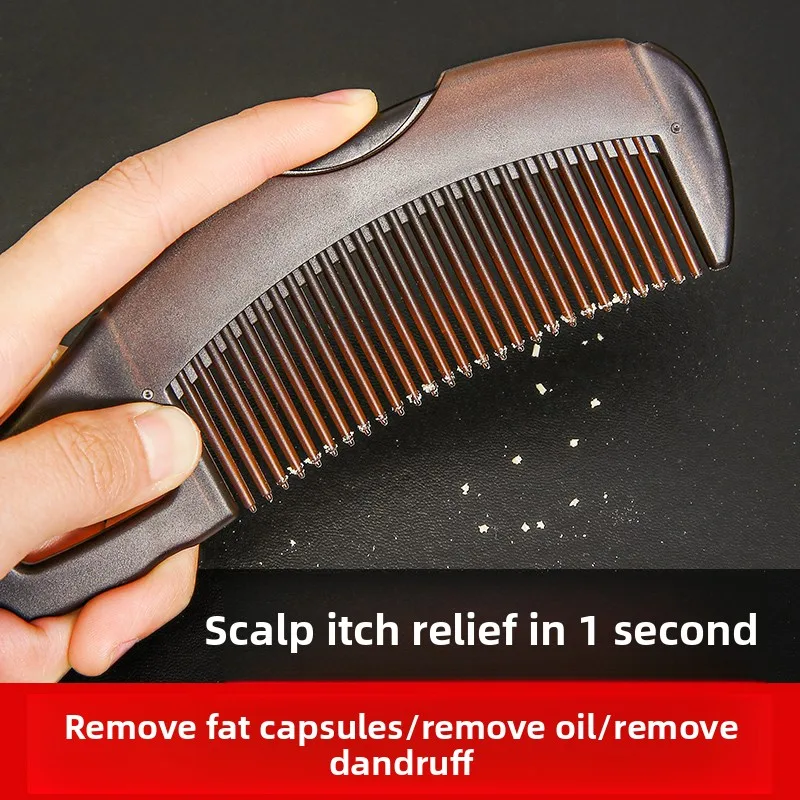 Self-Cleaning Hair Comb, Scalp Massage Detangling Comb,Oil&Dandruff Remover, Press-to-Clean Design, Hollow Teeth, for Oily Hair