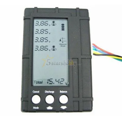 

Тестер LiPo батареи 2-6S, трехфункциональный монитор напряжения, балансир и разрядник для радиоуправления