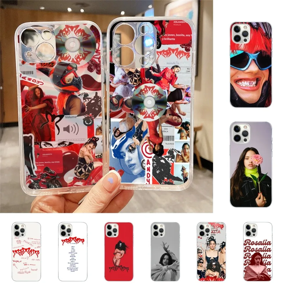 Hermosa funda de teléfono Rosalia pienso en Tu para Iphone 15 11 13 14 Pro Max 7 8 Plus X Xr Xs Max Se2020 12mini cubierta transparente