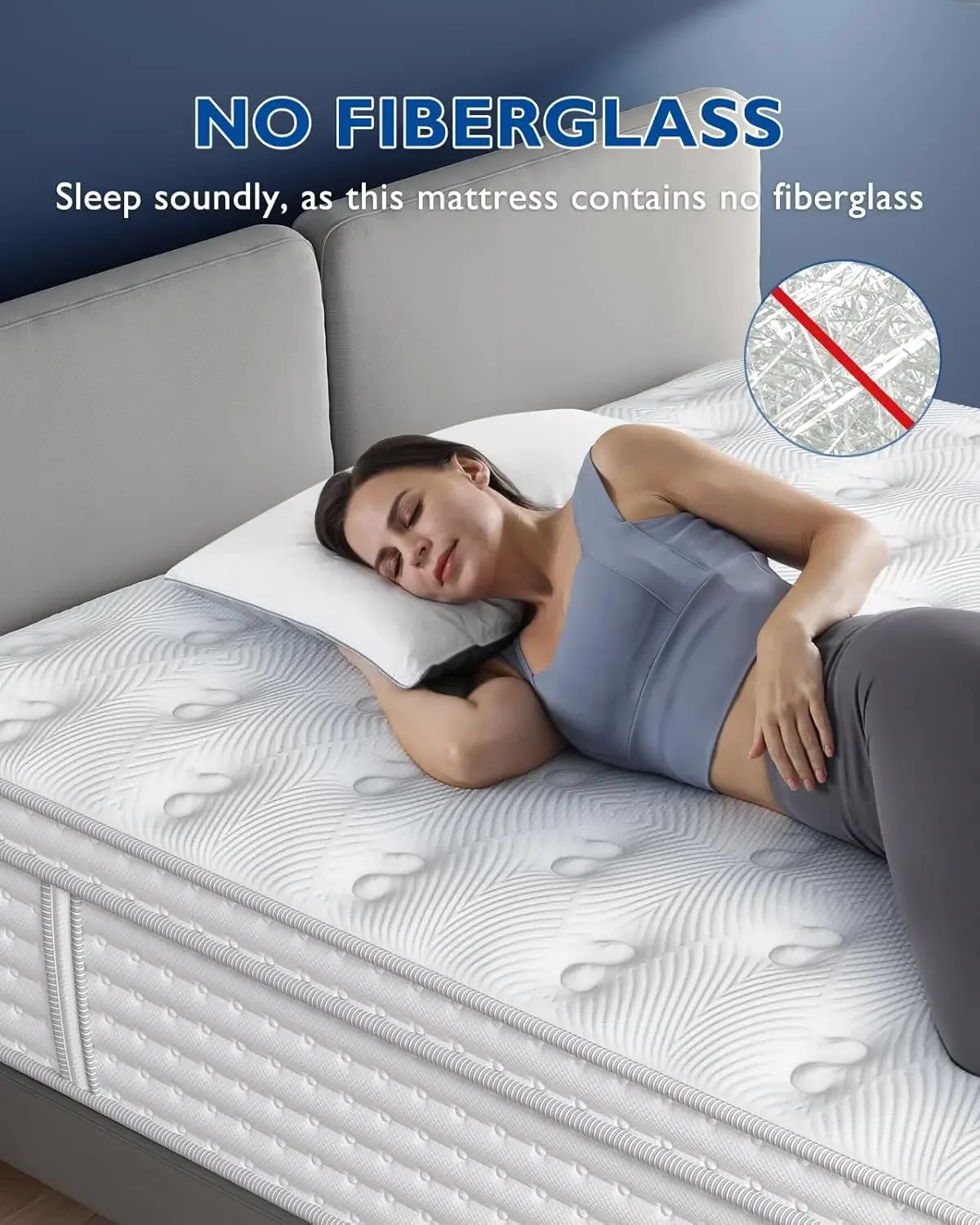 Materasso matrimoniale BedStory-materasso ibrido da 14 pollici in una scatola-molle insacchettate individuali e Memory Foam per alleviare la pressione