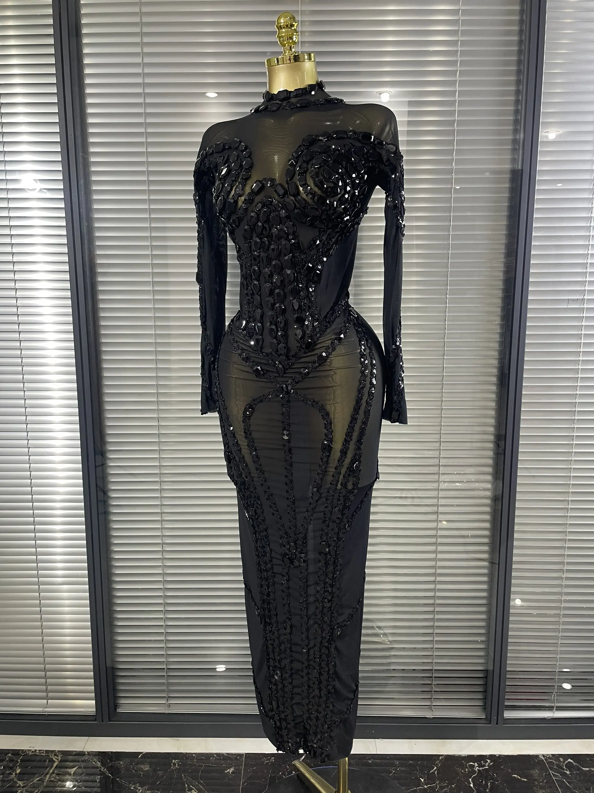 bodycon dress see through Sexy Bodycon Dress Belly Transparent Long Sleeves Velvet Mini Dresses