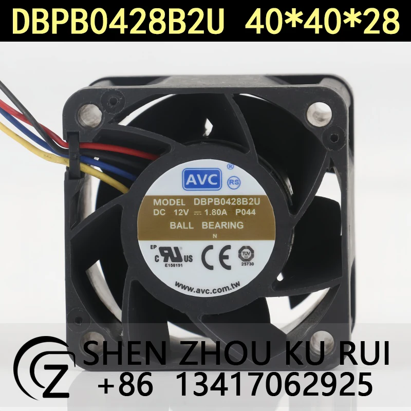 AVC 1.80A 12V 4028 Large speed Violent server Power Supply Model Car DBPB0428B2U cooling fan