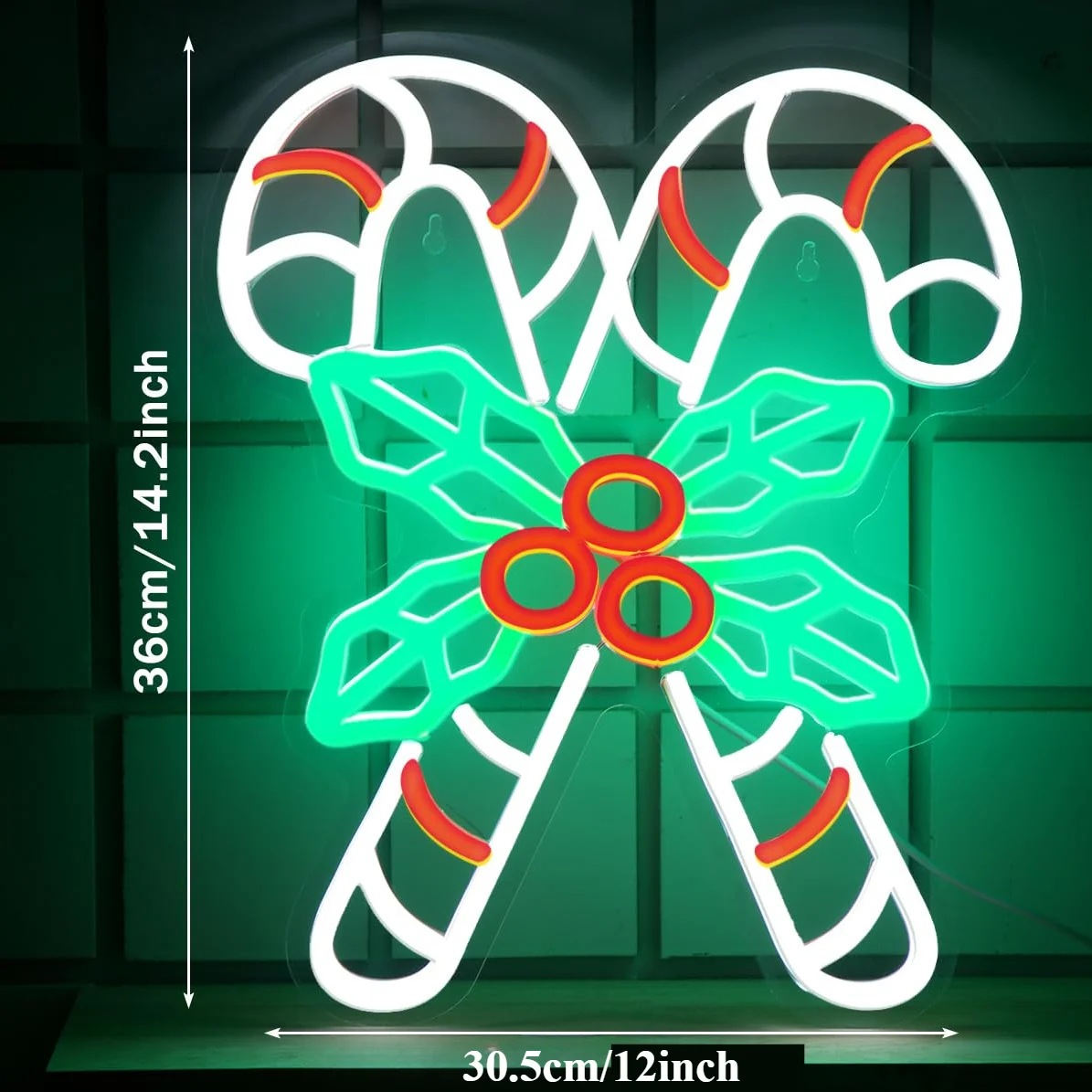 عيد الميلاد النيون علامة عيد الميلاد قصب الحلوى أضواء الليل أجراس ضوء النيون لغرفة نوم غرفة المعيشة خزانة الديكور