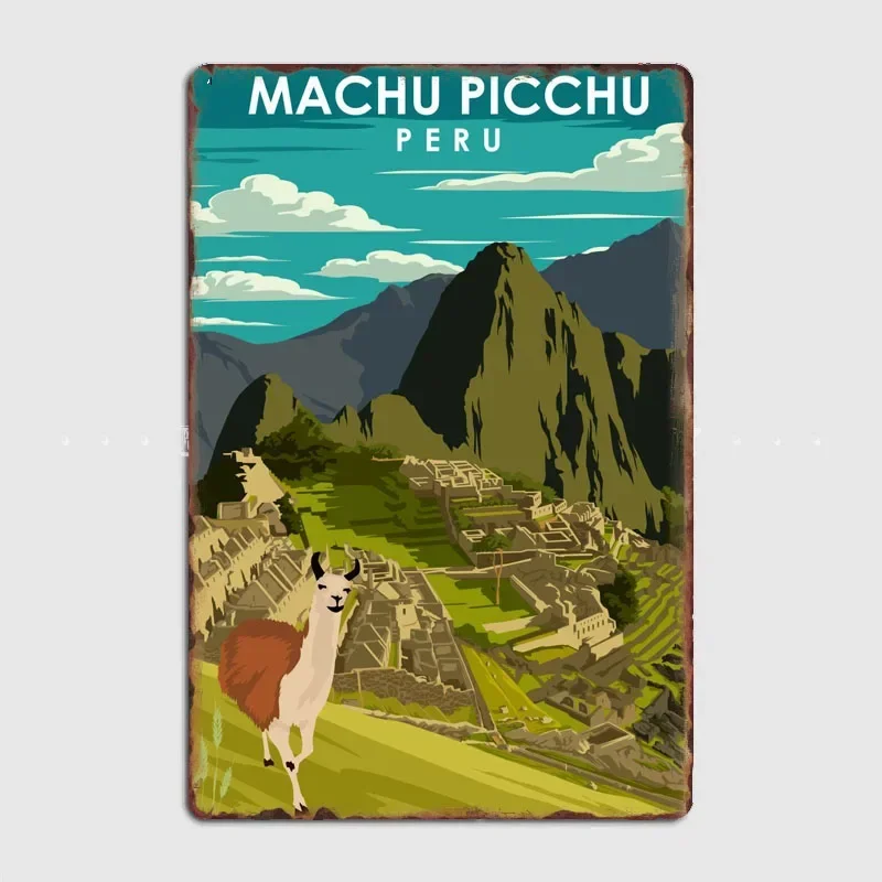 

Tourist Attraction Machu Picchu Peru Travel Posters Wall Art Metal Painting Vintage Garden Tin Sign Home Decor Room Decoration