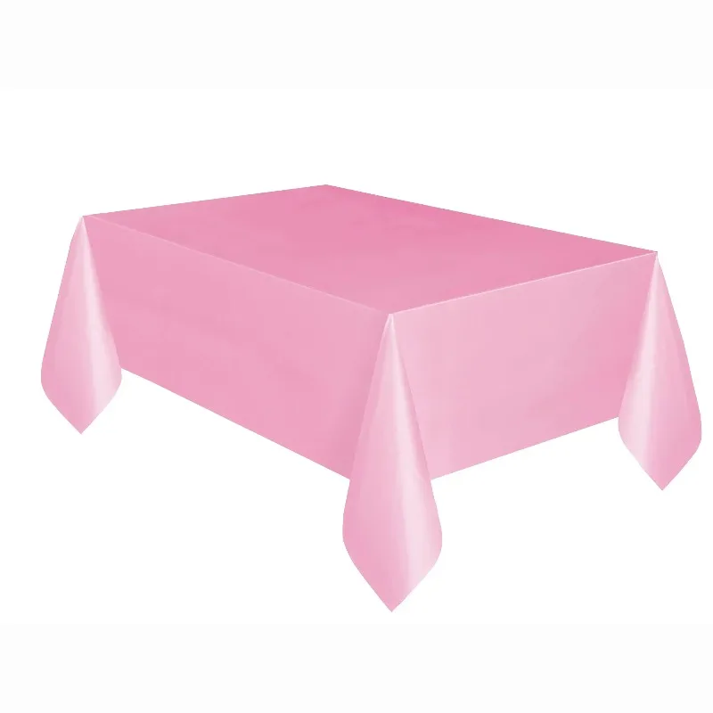 

Rectangular 54" x 108" Plastic Table Cover, Light Pink