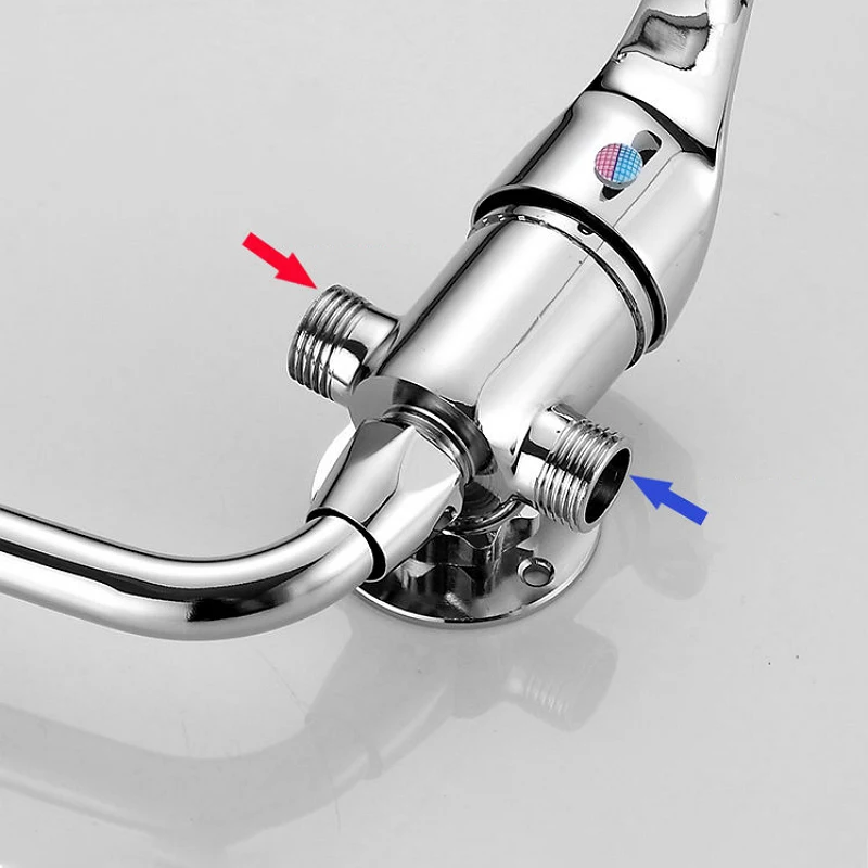 Wall Extra Long Spout Kitchen Sink Faucet Hot Cold Washbasin Mixer Water Tap Surface Mounted Balcony Laundry Mop Pool Swivel Tap