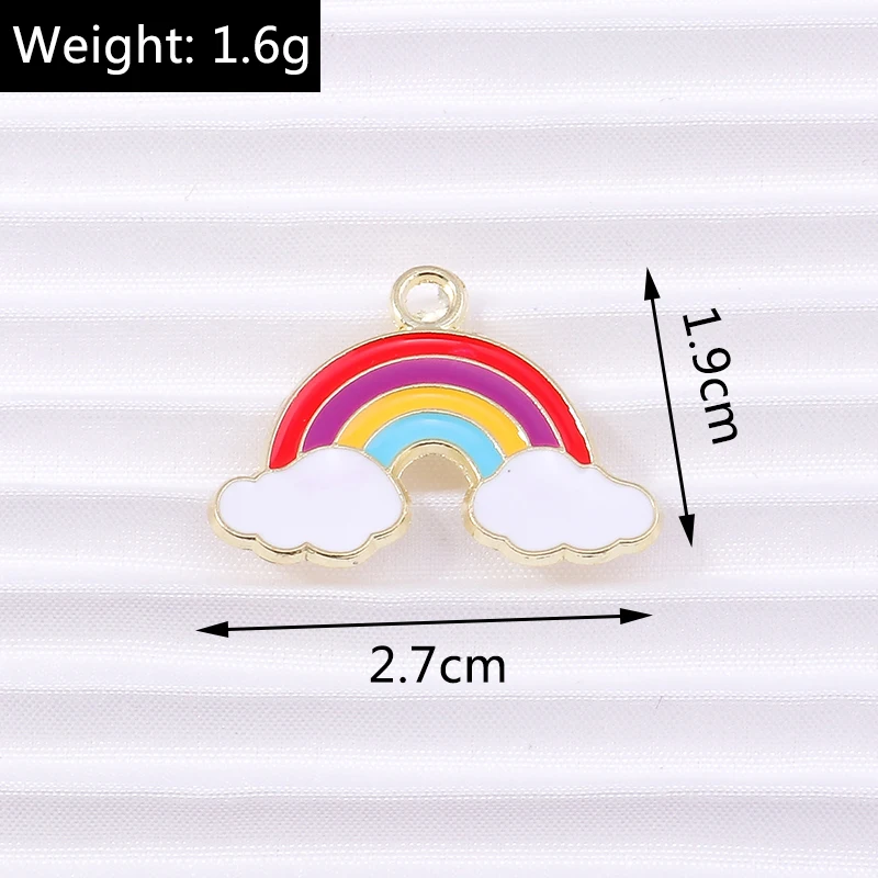 10 teile/los Cartoon Emaille Regenbogen Wolken Charms für Schmuck Machen Frauen Mode Tropfen Ohrringe Anhänger Halsketten DIY Handwerk Geschenk – Detail 22