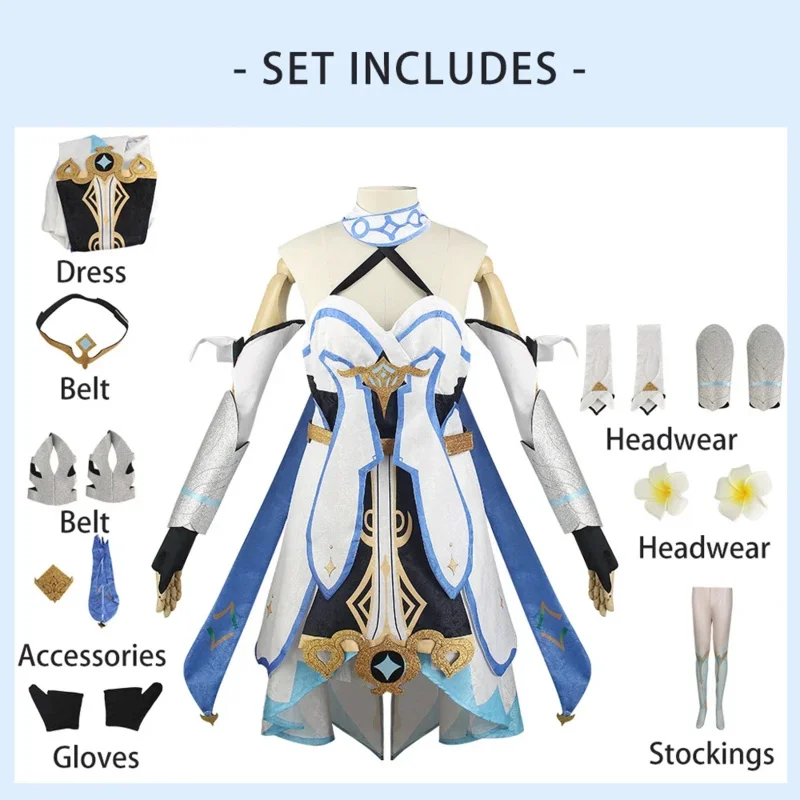 Genshin Impact Lumine Costume Cosplay Parrucca uniforme di carnevale per adulti Anime Costumi per feste di Halloween Gioco per donne in maschera
