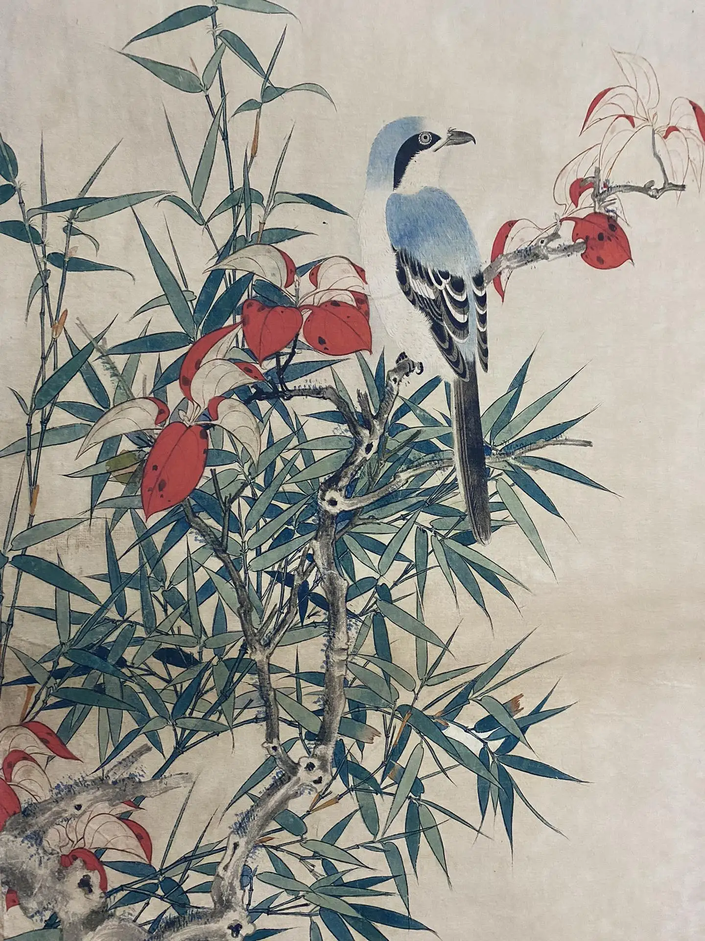 Chinese classical rice paper parlor rotten film painting Li Di flowers and birds decorative painting