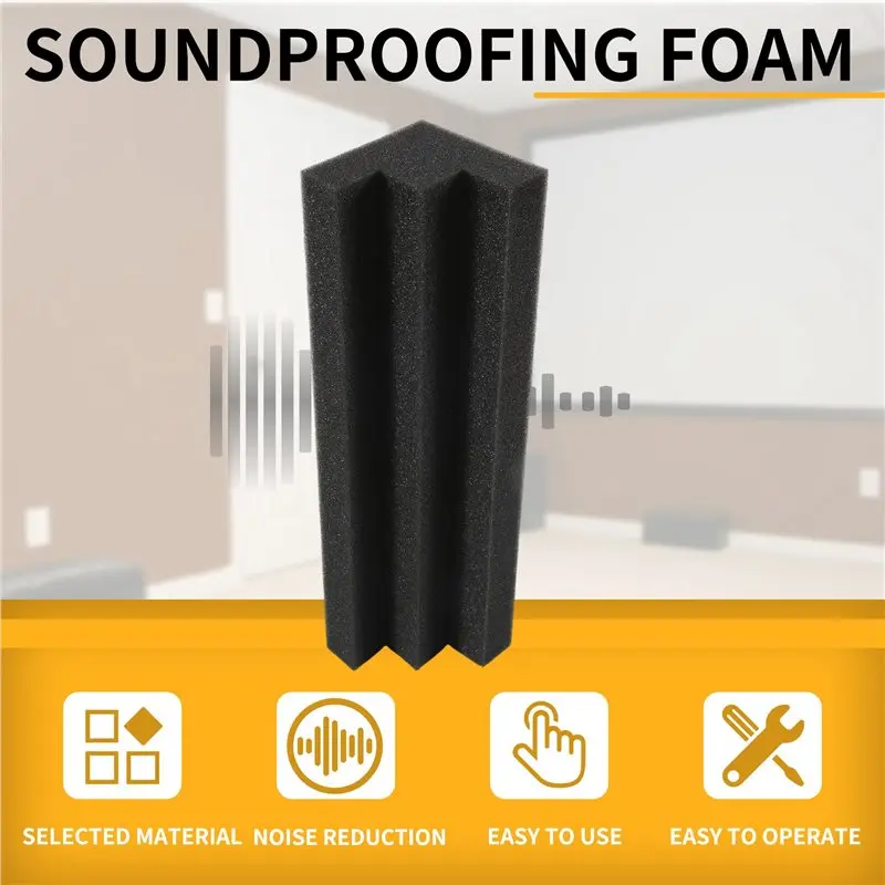A84X-12 Stuks Akoestische Panelen Bass Trap Hoek Studio Schuim Geluidsisolatie Pad Wandpaneel Hoekblok Voor Studio Of Theater
