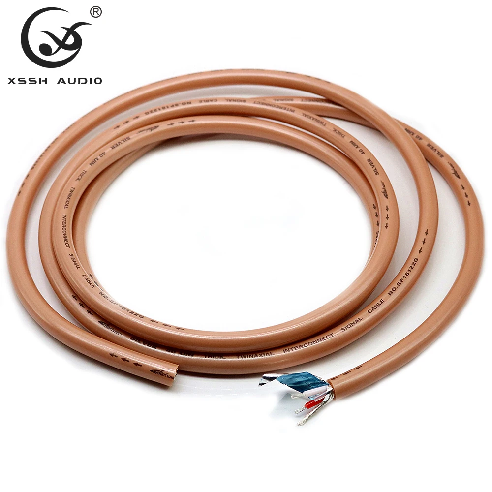 BNC RCA Audio Cords XSSH 8.5mm Diameter Shield 2 Core 2.5mm Copper Plated Silver 40μin Thick Winaxal Interconnect Signal Cable