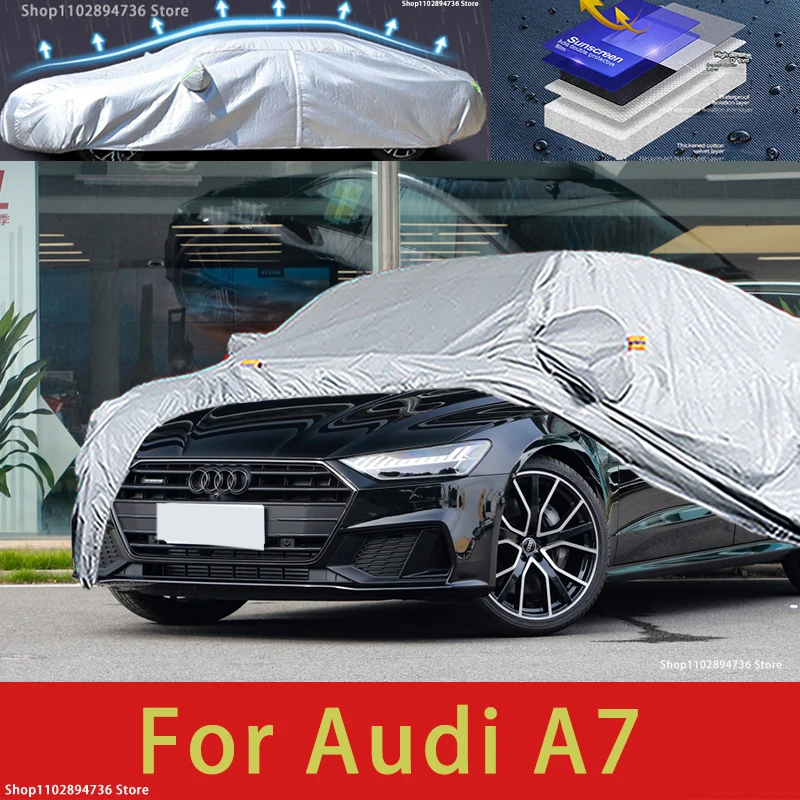 

Для Audi A7 однослойный внешний защитный чехол для автомобиля, снежный чехол, солнцезащитный козырек, водостойкий, пылезащитный, внешние автомобильные аксессуары