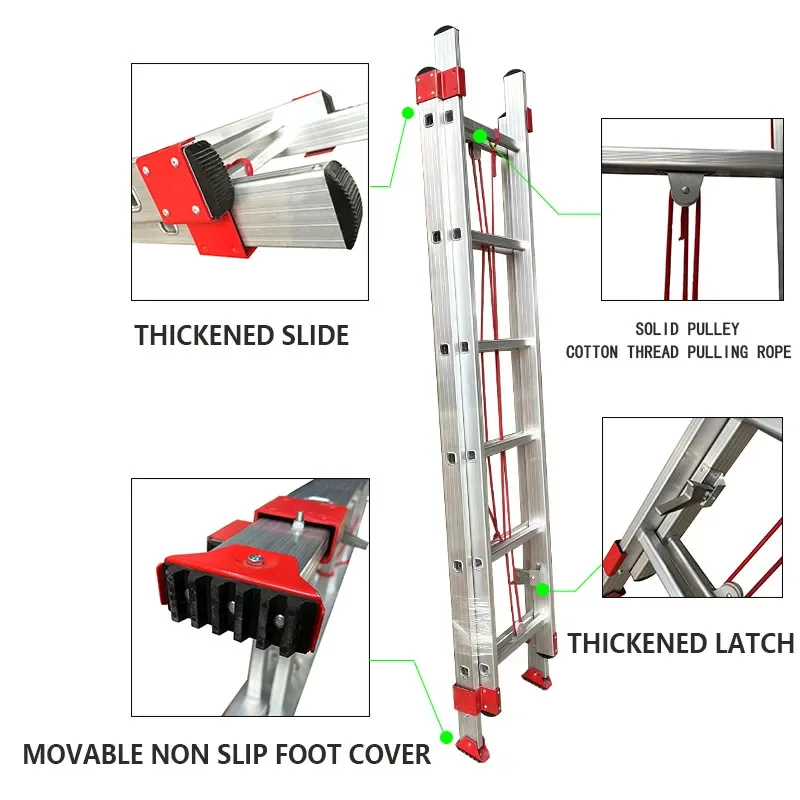 Aluminium KH018 Telescopische opvouwbare lichtgewicht multifunctionele ladder Ratched Joint Echelle Telescopique voor appartement en huis