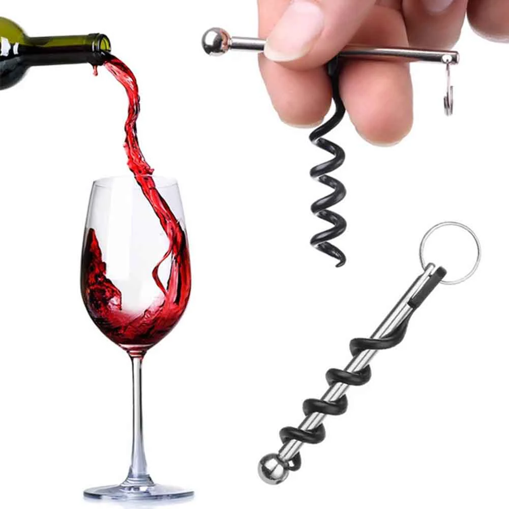 20-1pcs Cork Screw Bottle Corkscrew Double Hinged Mini Outdoor Keychain Wine Opener Creative EDC Tool Party Bar Kitchen Tools