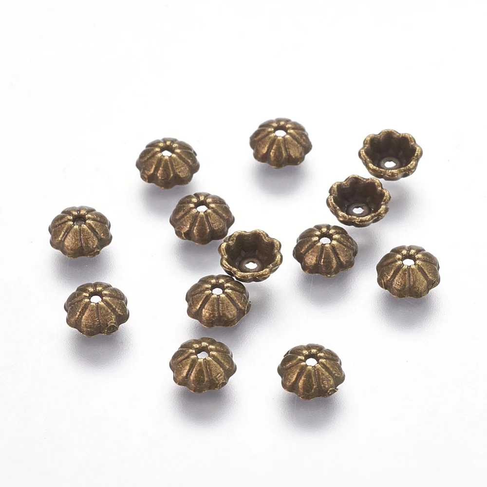 500 pcs Tibetan Style Bead Caps Half Round Antique Bronze for Making Jewelry Bracelet EAarring Necklace Charms  Accessories