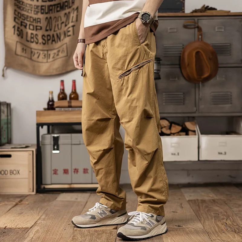 

2024 New Overalls Spring American Style Retro Loose Casual Pants Men's Straight Wide Leg Pants All-match Black Pants