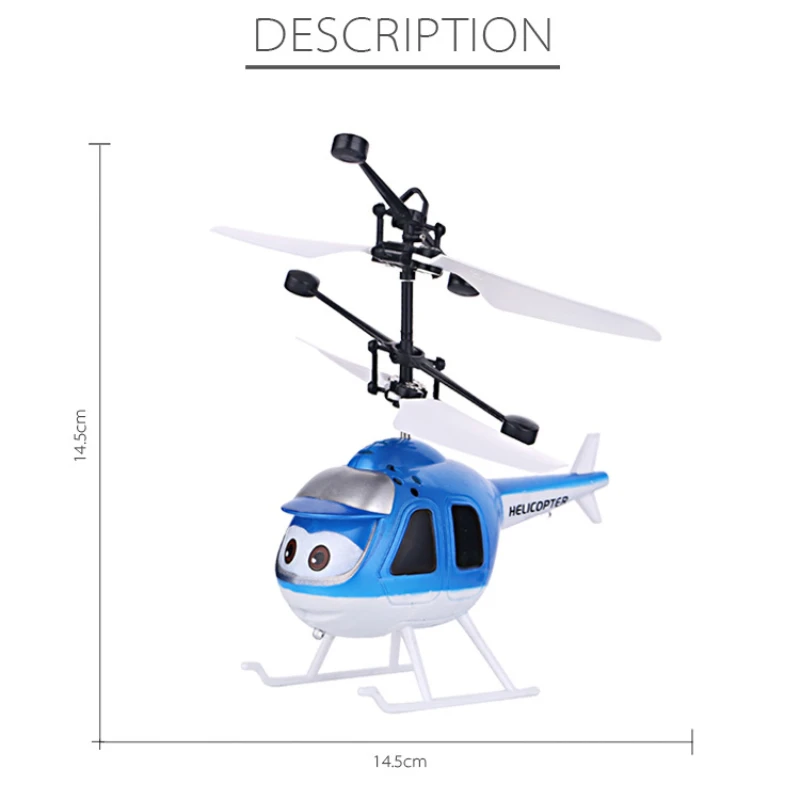 Helicóptero de inducción recargable con Control remoto para niños, juguete de doble modo, resistente a caídas y colisiones