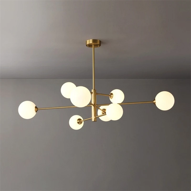 

Nordic Modern Glass Ball Chandeliers Led Ceiling Chandelier Golden Black for Living Room Pendant Lamp Iron Art Lighting Fixtures