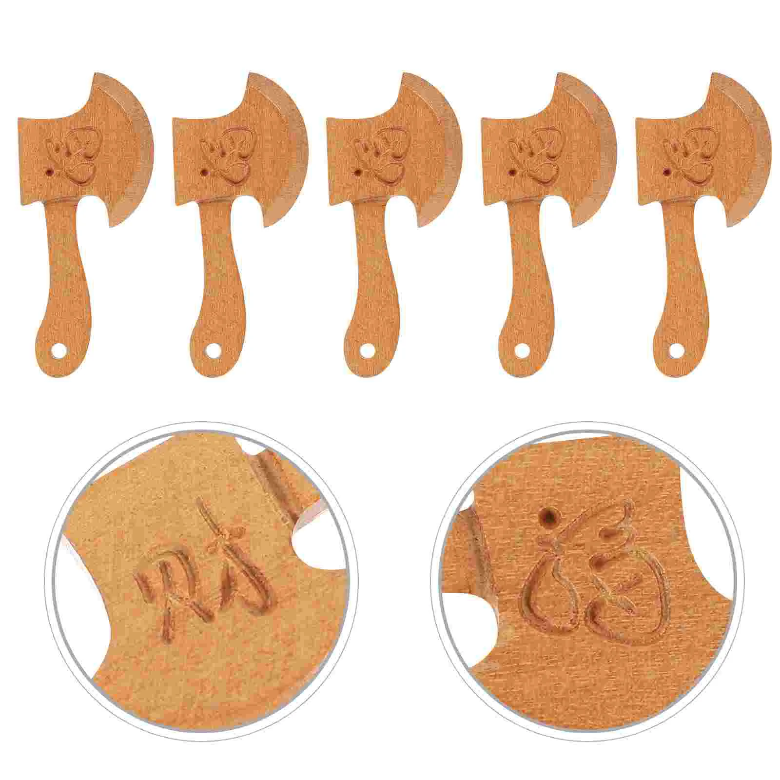 

10 Pcs Carving Pendant Board Wooden Axe Toy Garden Decor Ornament Photo Toddler