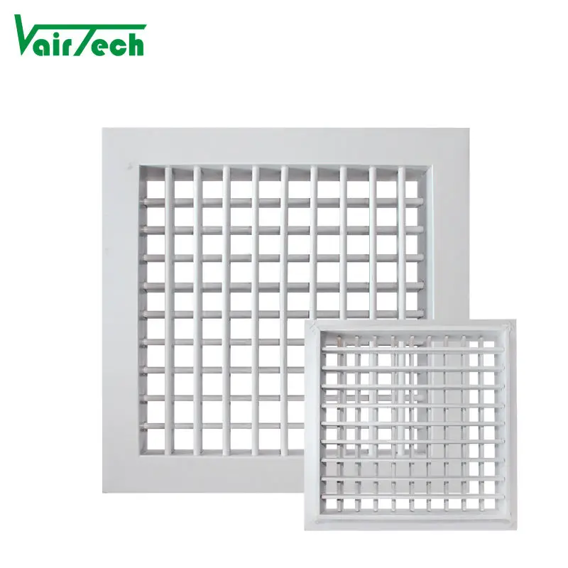 Porte di ventilazione in legno ecologico personalizzate per HVAC, ventilazione del diffusore d'aria quadrato con doppia griglia di deflessione meno condensazione.