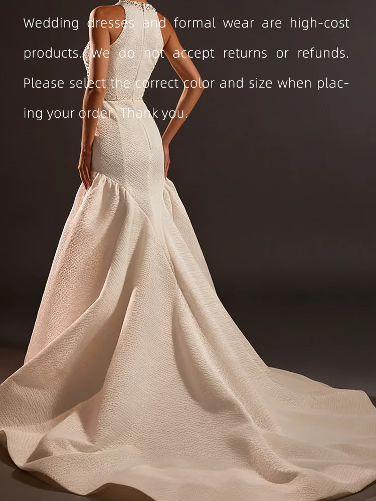 Eleganckie suknie ślubne typu syrena, bez rękawów, z satyny, z dekoltem w kształcie litery O, do ziemi, szyte na miarę.